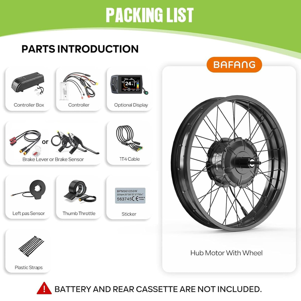 20" 26" 1000W Fat Tire Ebike Conversion Kit A99351