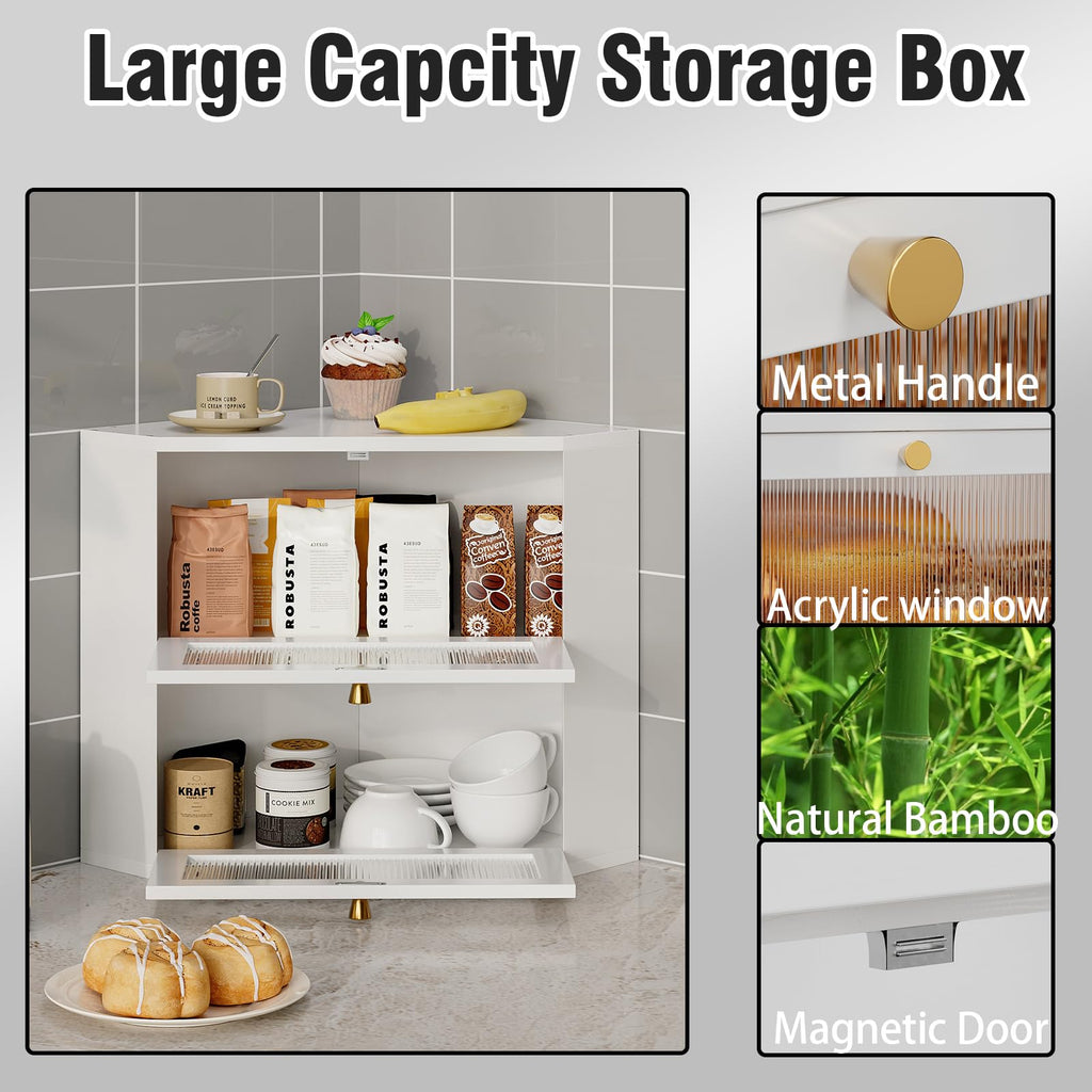 Bamboo Bread Box with Transparent Door A8787