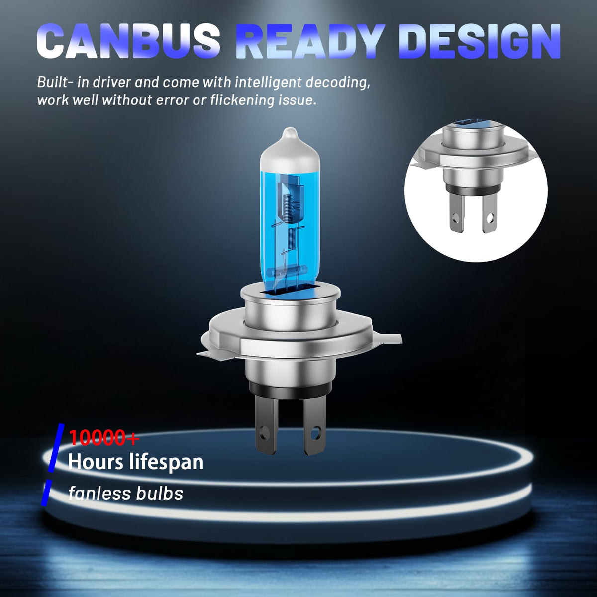 Halogen Headlight Bulbs 9003/H4 High Low Beam 6000K Pack of 2 X257