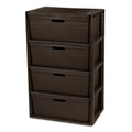 Brown 4-Drawer Storage Tower with Bins J5438