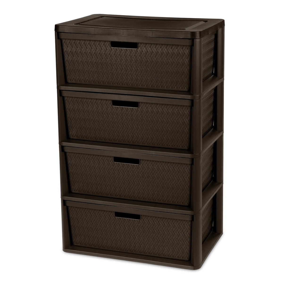 Brown 4-Drawer Storage Tower with Bins J5438