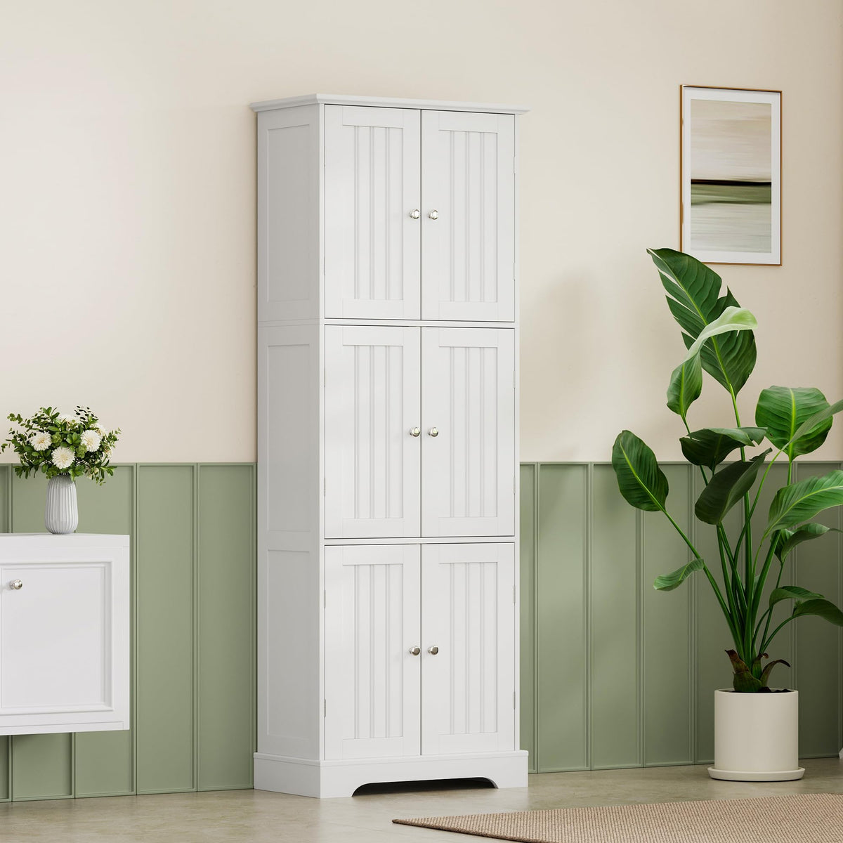 63.2" Tall Bathroom Storage Cabinet with 6 Doors P814262