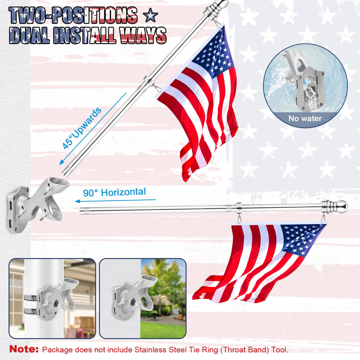 6 FT Stainless Steel Spinning Flag Pole B20586