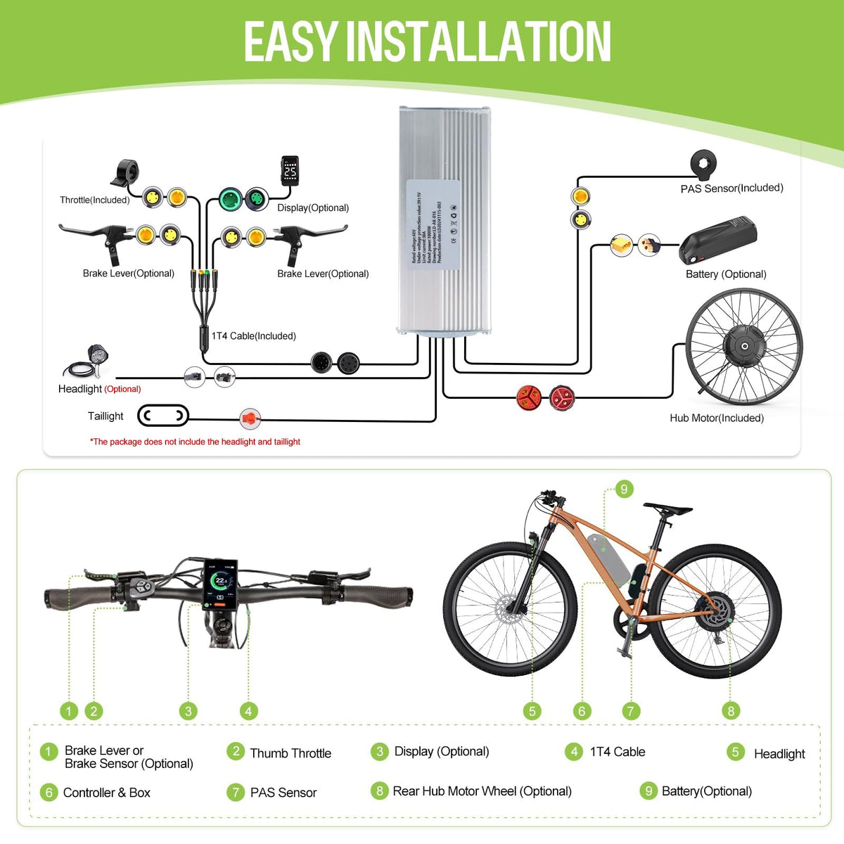 20" 26" 1000W Fat Tire Ebike Conversion Kit A99351