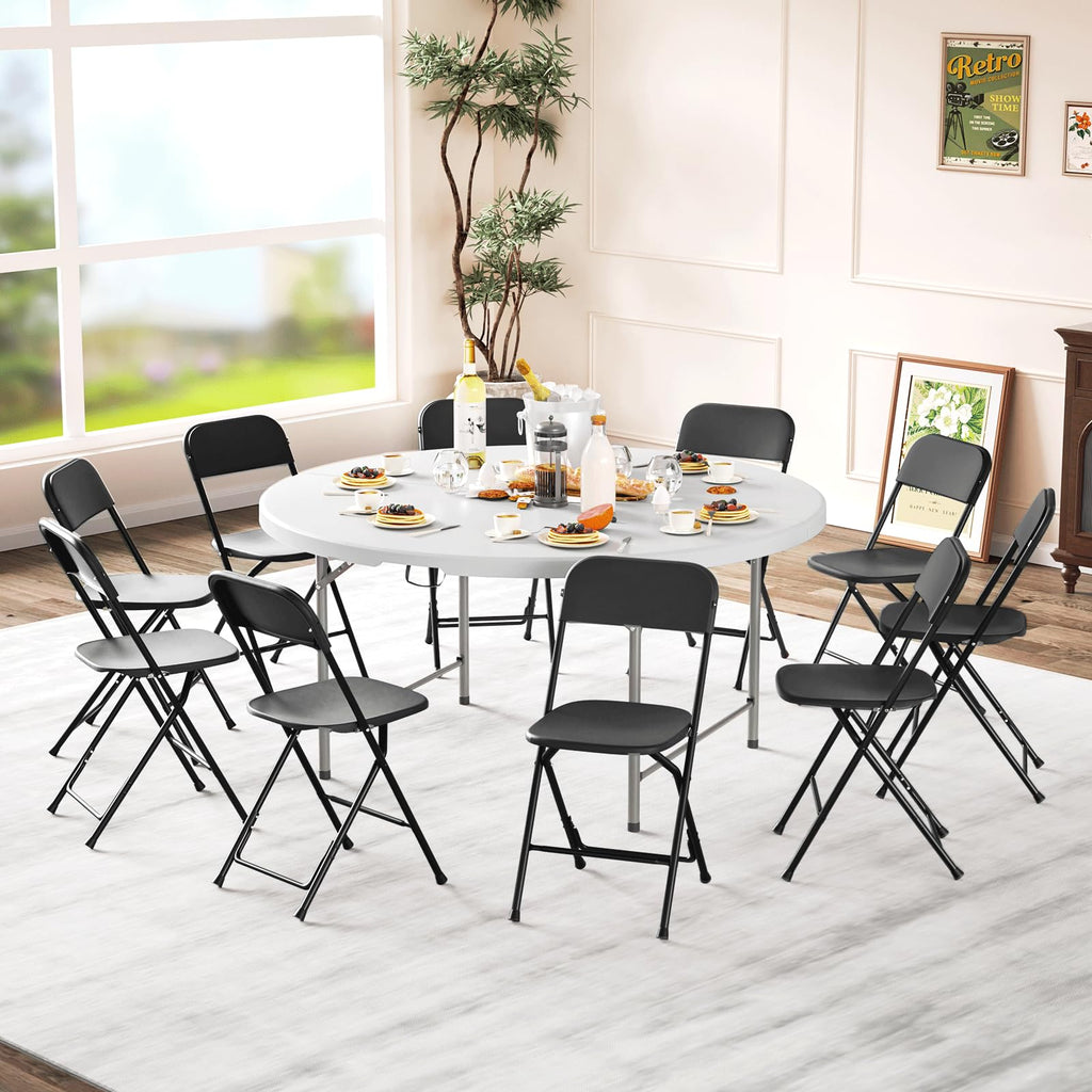 Black Plastic Folding Chairs 10 Pack F7459