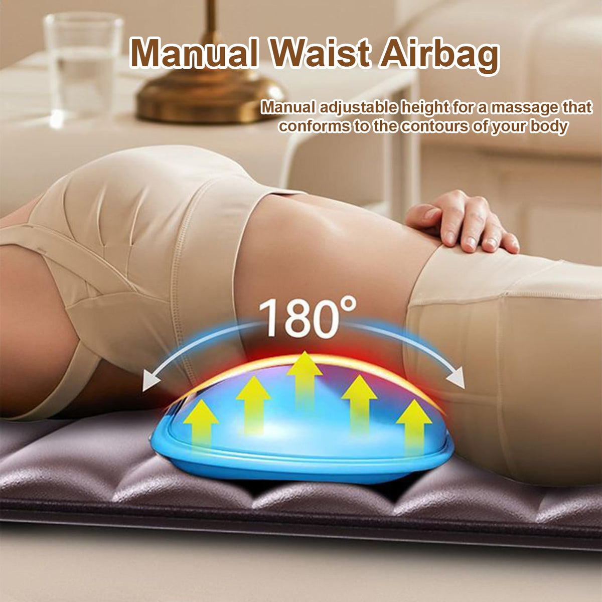 Brown Full Body Heating Massage Mat with Detachable Neck and Leg Massagers Y22230
