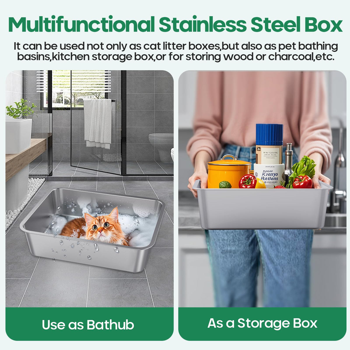 Stainless Steel Cat Litter Box Z2347