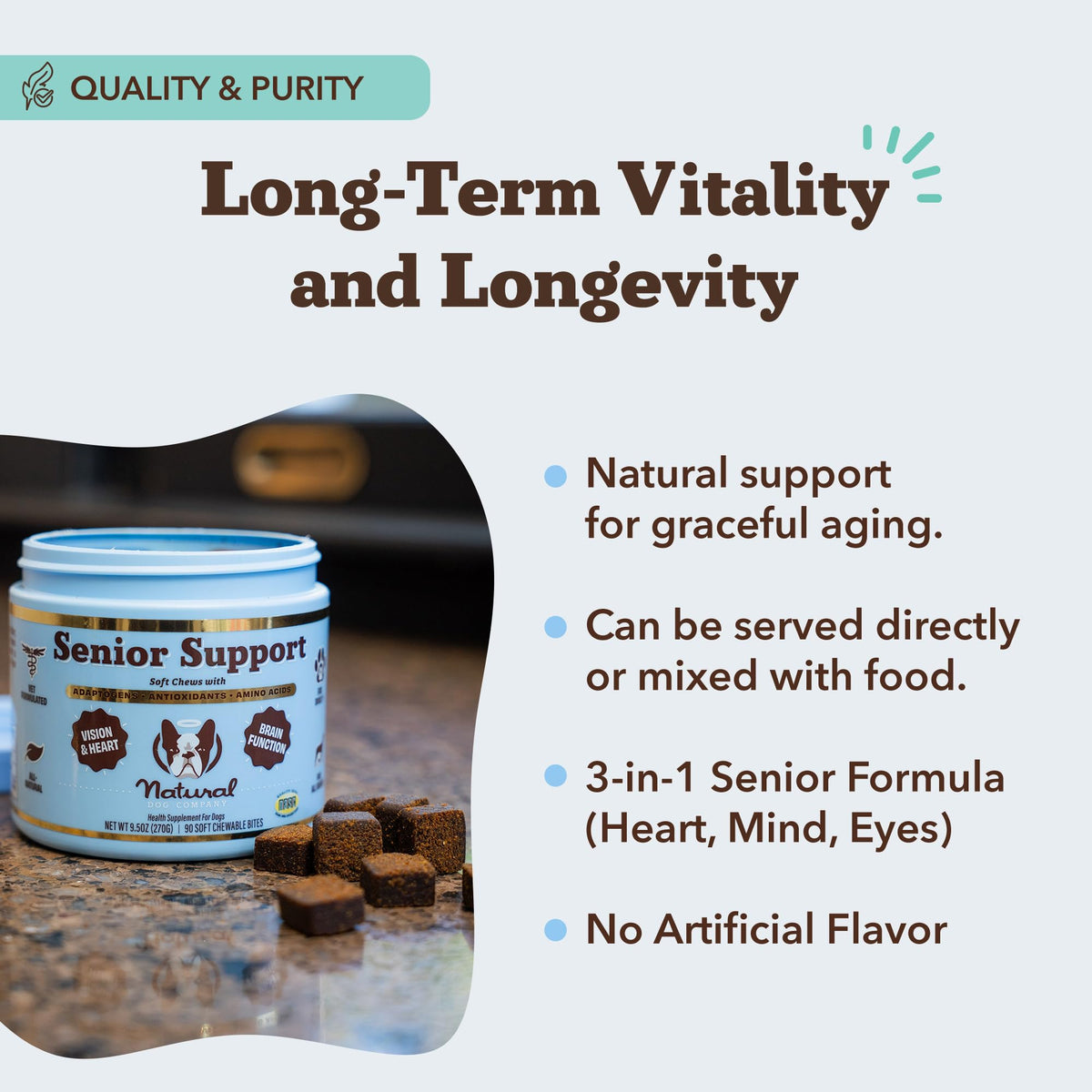 Senior Dog Supplements Vitamins Chew 90 cnt V326861