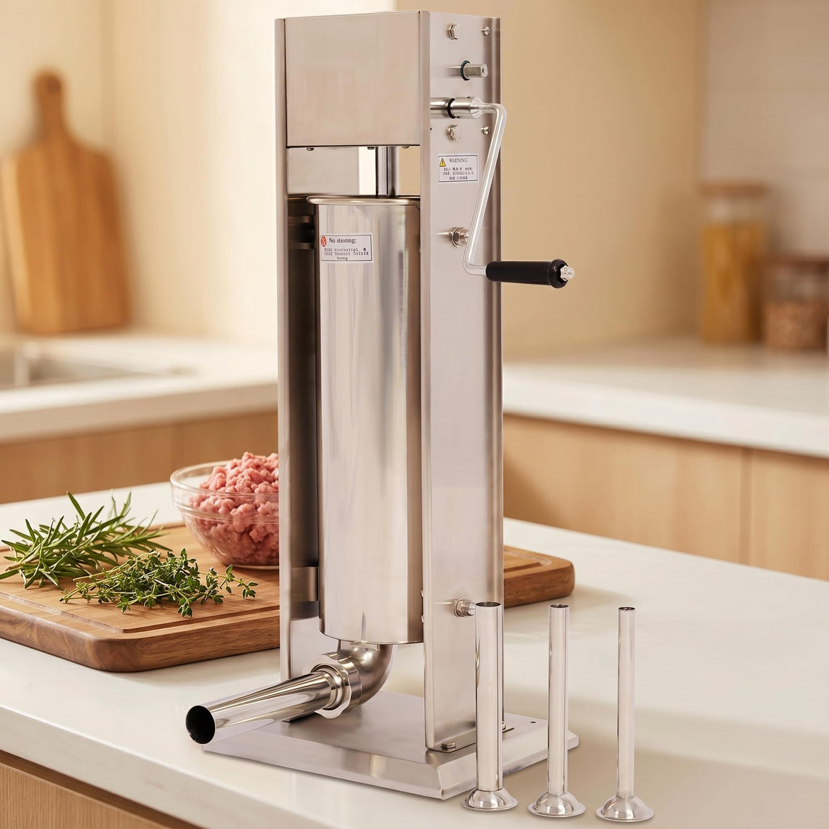 Stainless Steel 15LB Dual Speed Vertical Manual Sausage Stuffer A754700