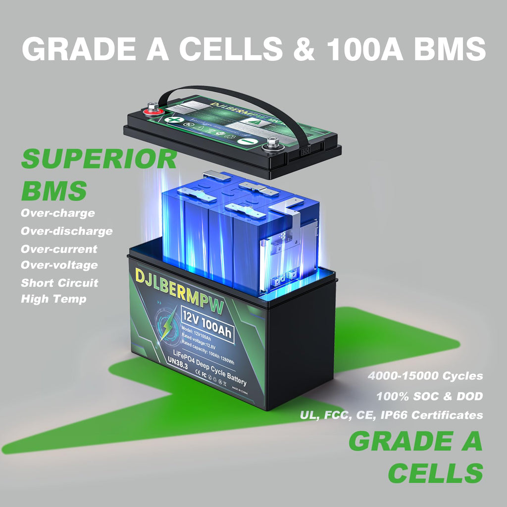 12V 100Ah LiFePO4 Lithium Battery S383710