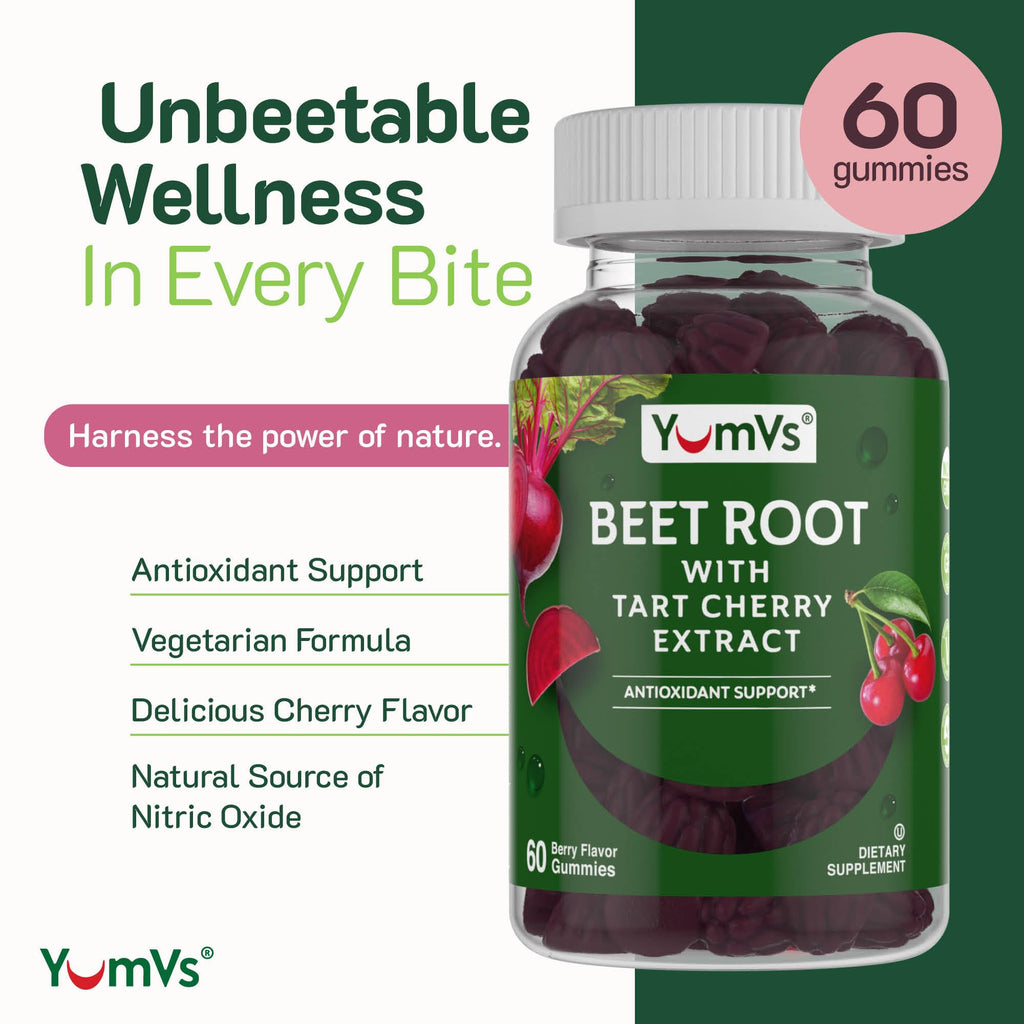 Beet Root Gummies with Tart Cherry 60 Count X943048