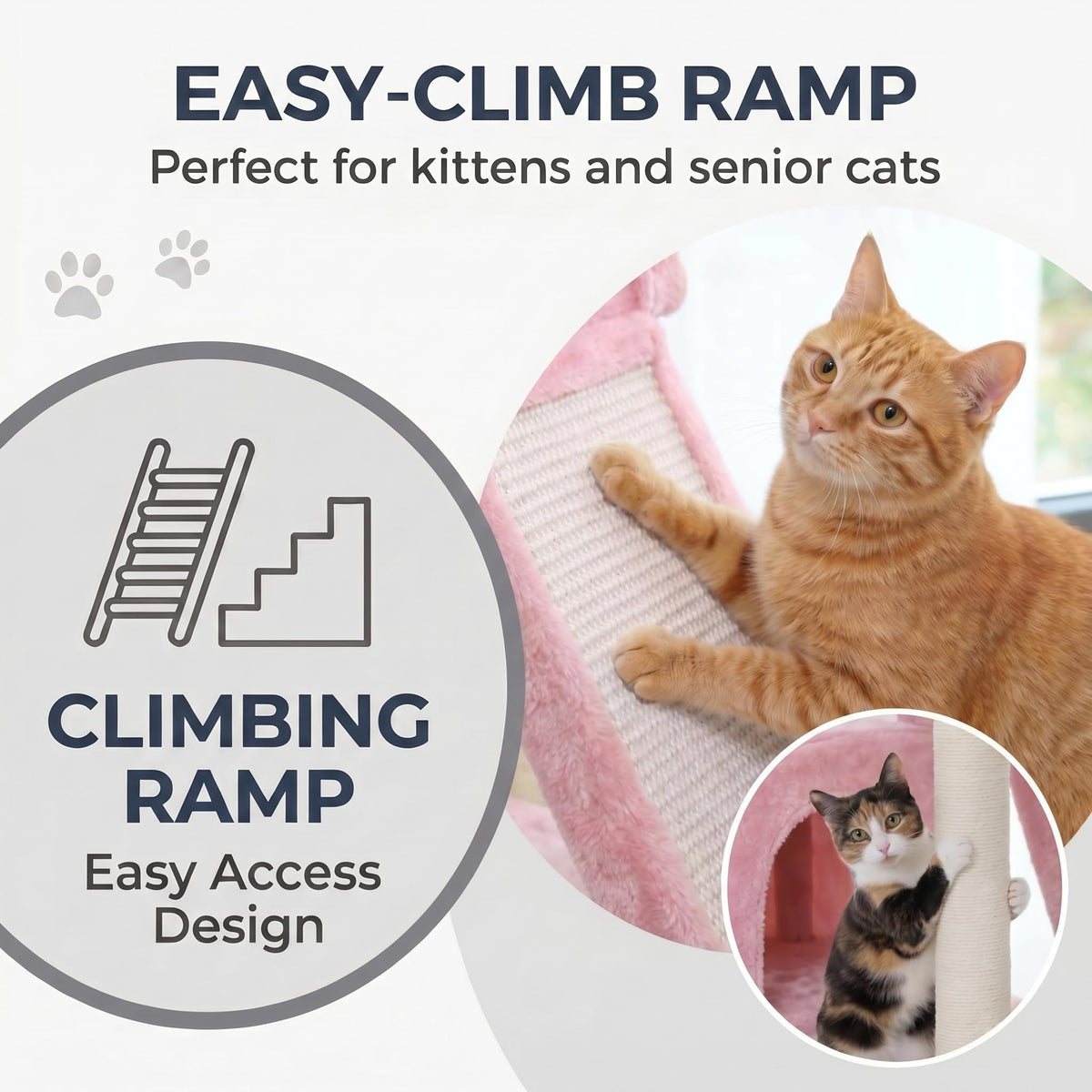 70 Inch Tall Multi-Level Cat Tree Tower with Scratching Posts, Hammock & Perches A259