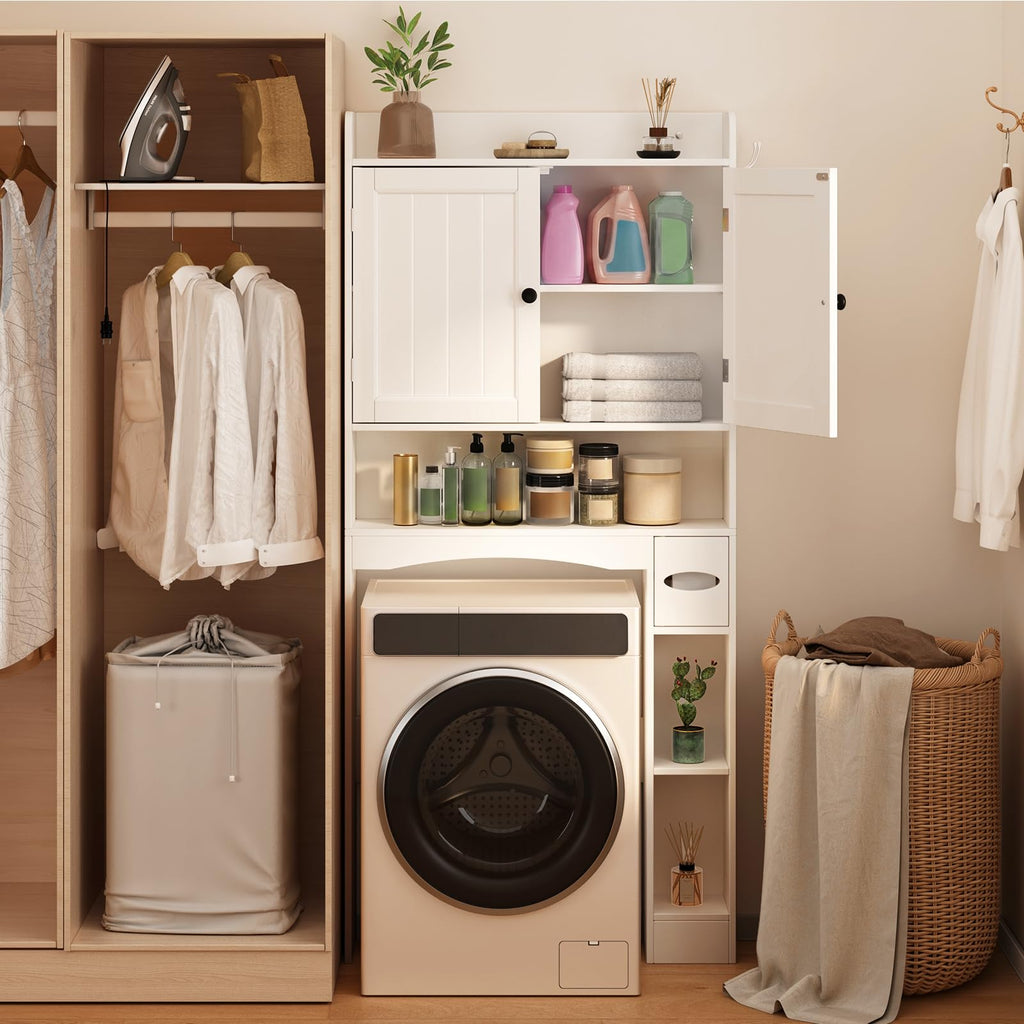 White Over The Toilet Storage Cabinet E474