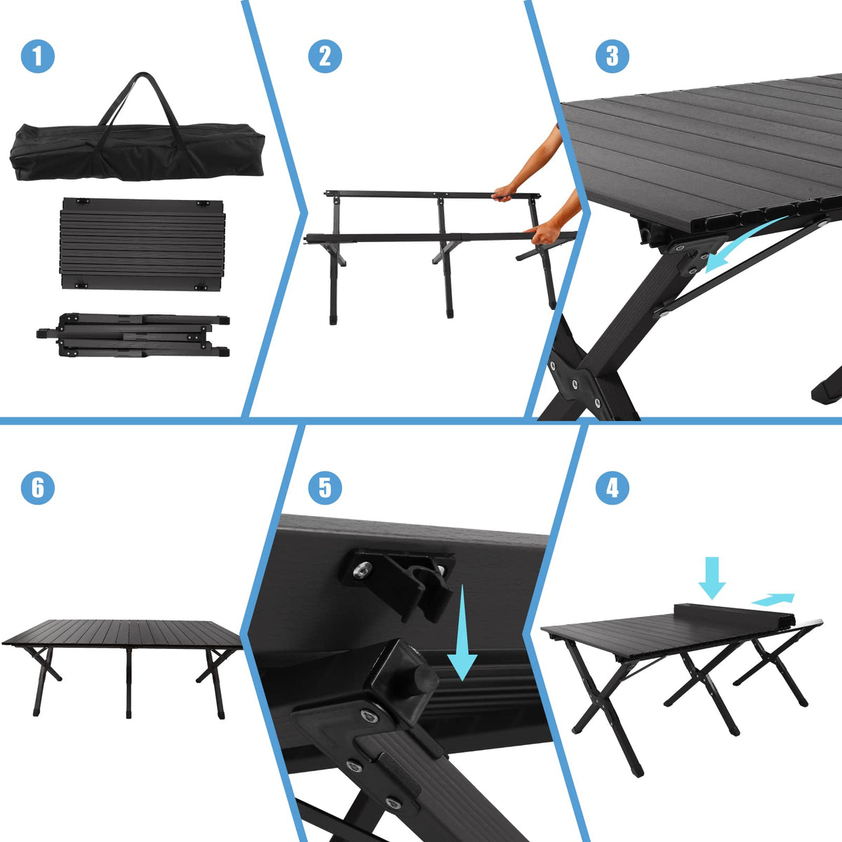 Folding Aluminum Camping Table with Carrying Bag K895042