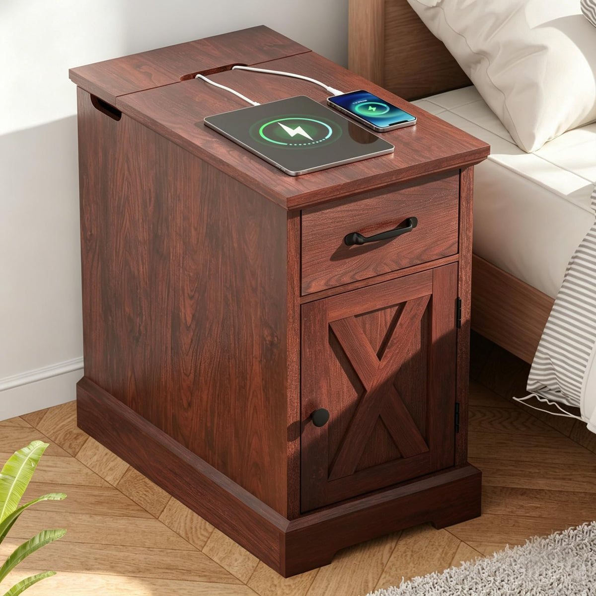 23.6'' Narrow End Table with Charging Station B47584