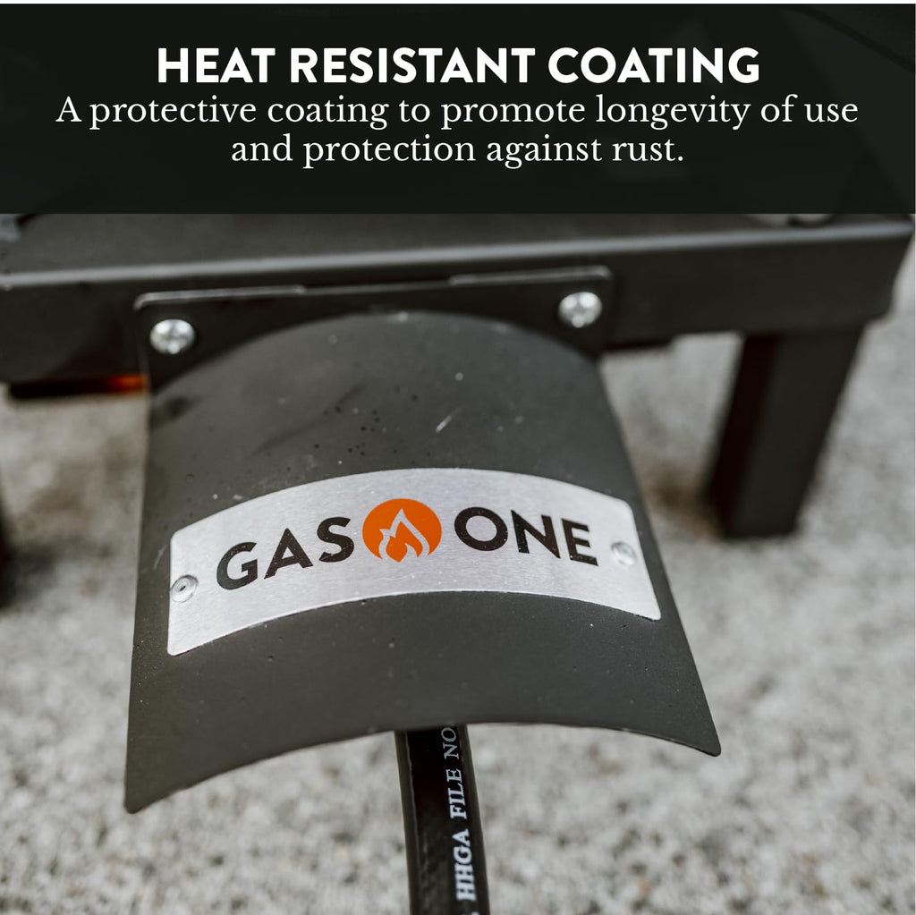 High Pressure Single Propane Burner with Heat Shield F951742