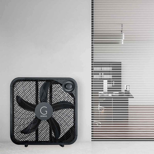 20" Box Fan, 3 Settings, Carry Handle, Black K47762