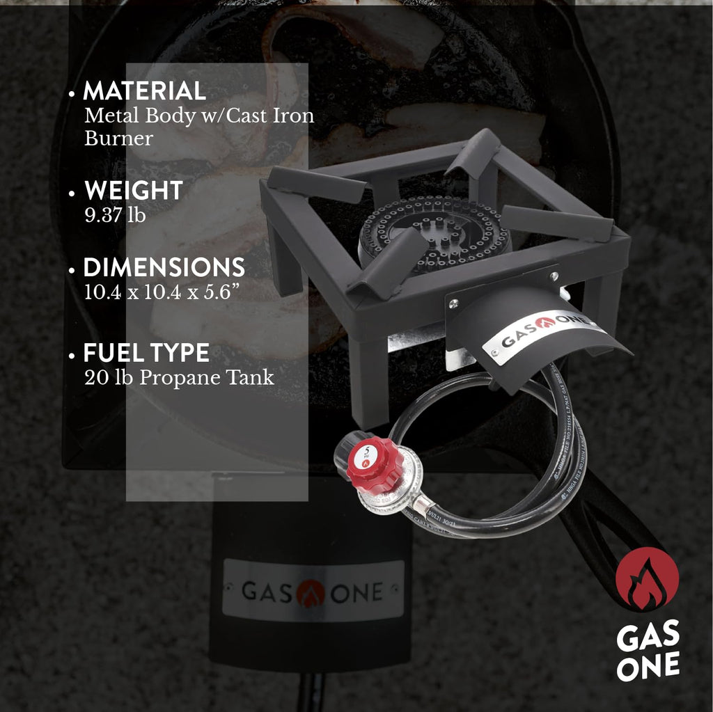 High Pressure Single Propane Burner with Heat Shield F951742