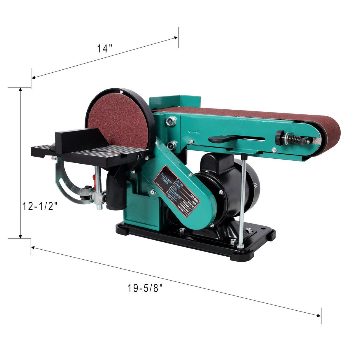 4 x 36 in. Belt Sander, 6" Disc Sander, 120V/60Hz Aluminum Worktable S48634
