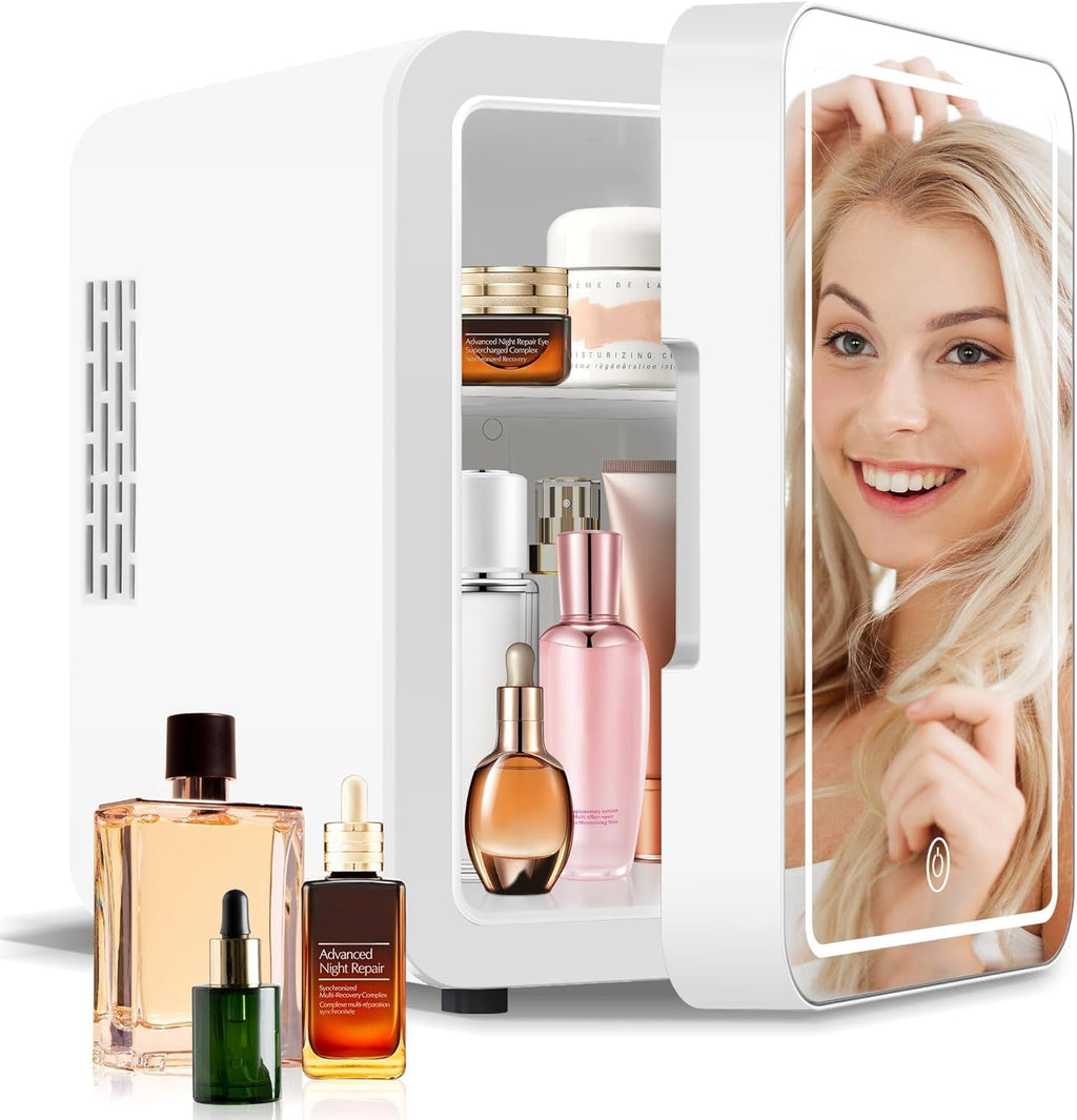 4 Liter Mini Skincare Fridge with Dimmable LED Mirror P4737