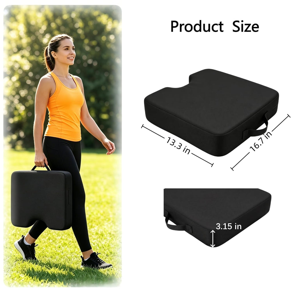 2 Pack Extra Thick Portable Bleacher Seat Cushions with Handle U847