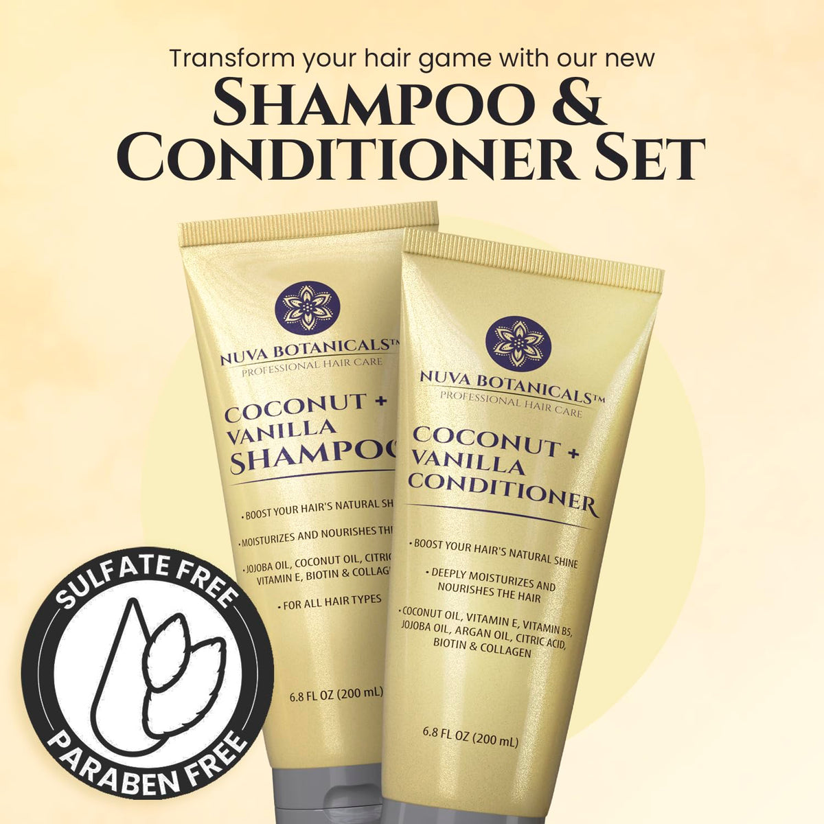 Coconut Shampoo & Conditioner Set 6.8 oz X667