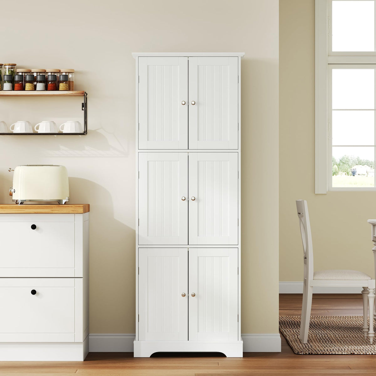 63.2" Tall Bathroom Storage Cabinet with 6 Doors P814262