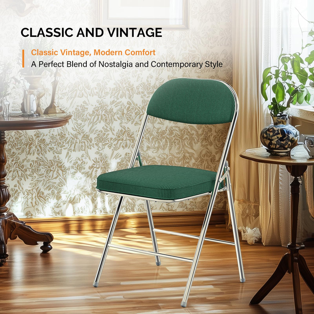 2 Pack Olive Green Folding Chairs with Padded Seat X66550