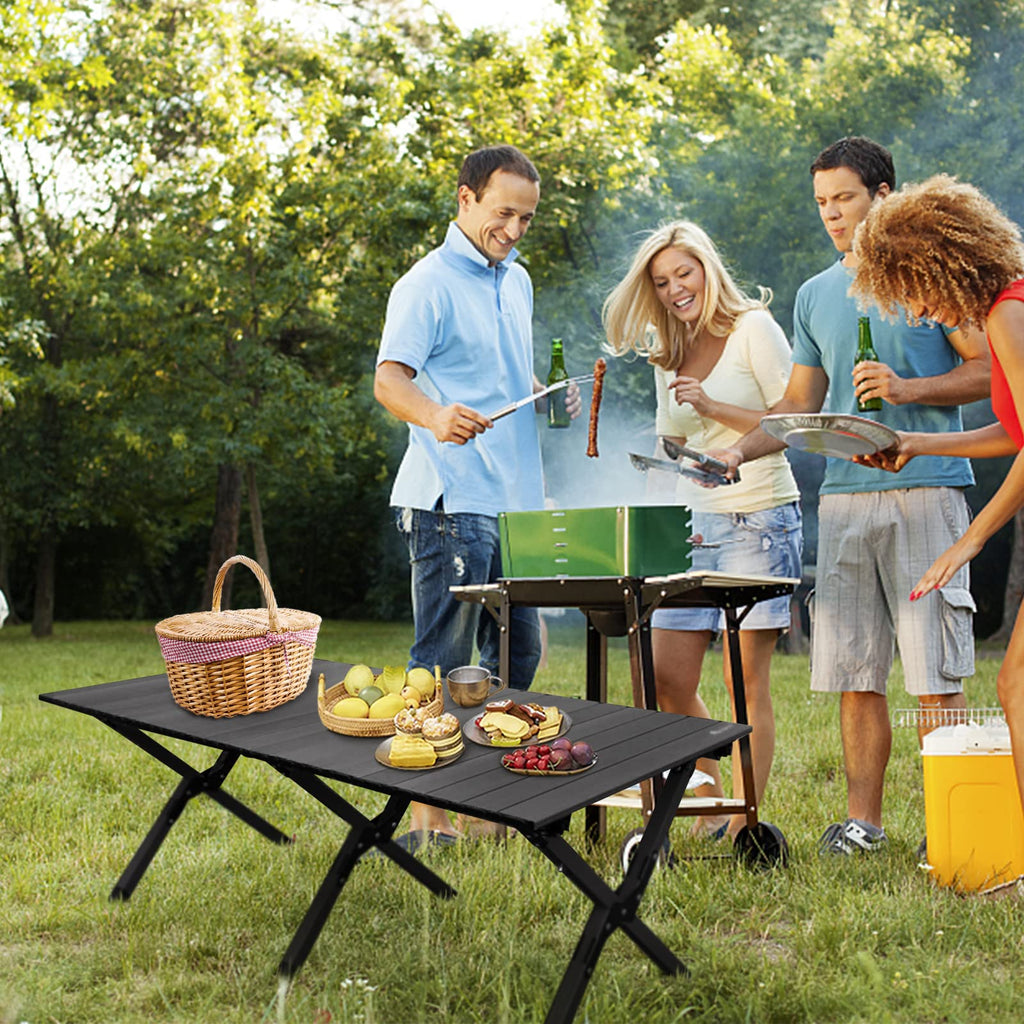 Folding Aluminum Camping Table with Carrying Bag K895042
