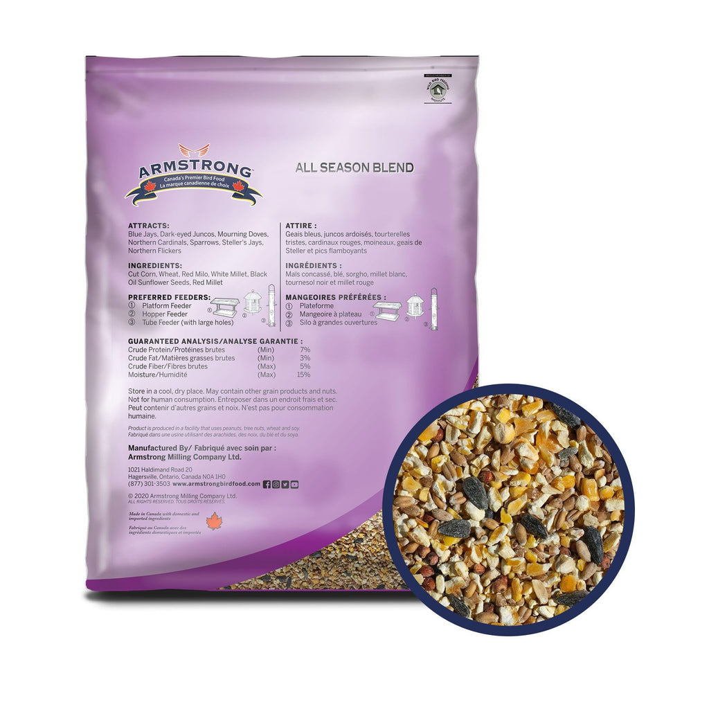 20 Pounds Bird Seed Blend with Cut Corn, Wheat, White & Red Millet, Black Oil Sunflower Seeds Y928