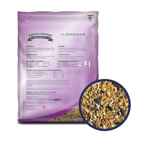 20 Pounds Bird Seed Blend with Cut Corn, Wheat, White & Red Millet, Black Oil Sunflower Seeds Y928