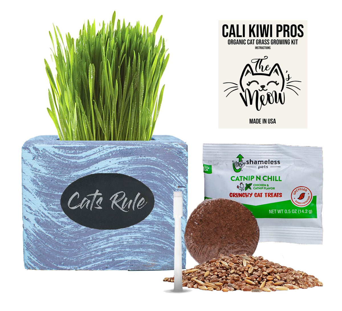 Organic Wheatgrass Seed & Soil Cat Grass Kit T709039