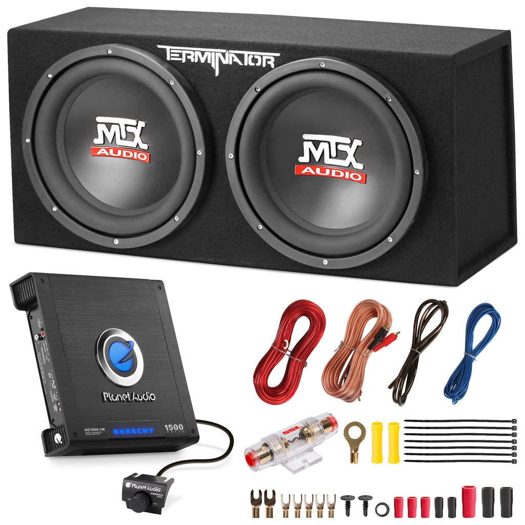 Dual 12" Subwoofers Loaded Enclosure with Amp & Wiring Kit N78298