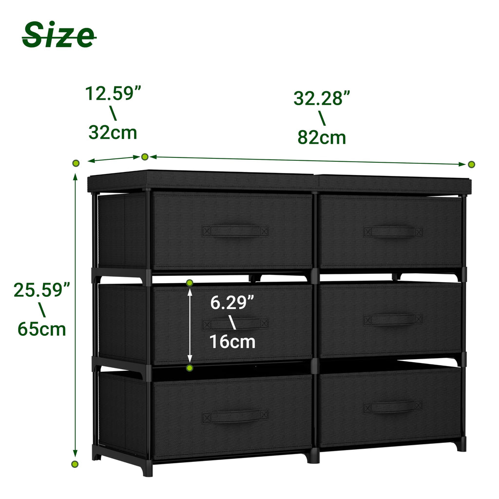 6 Fabric Drawer Dresser W8924