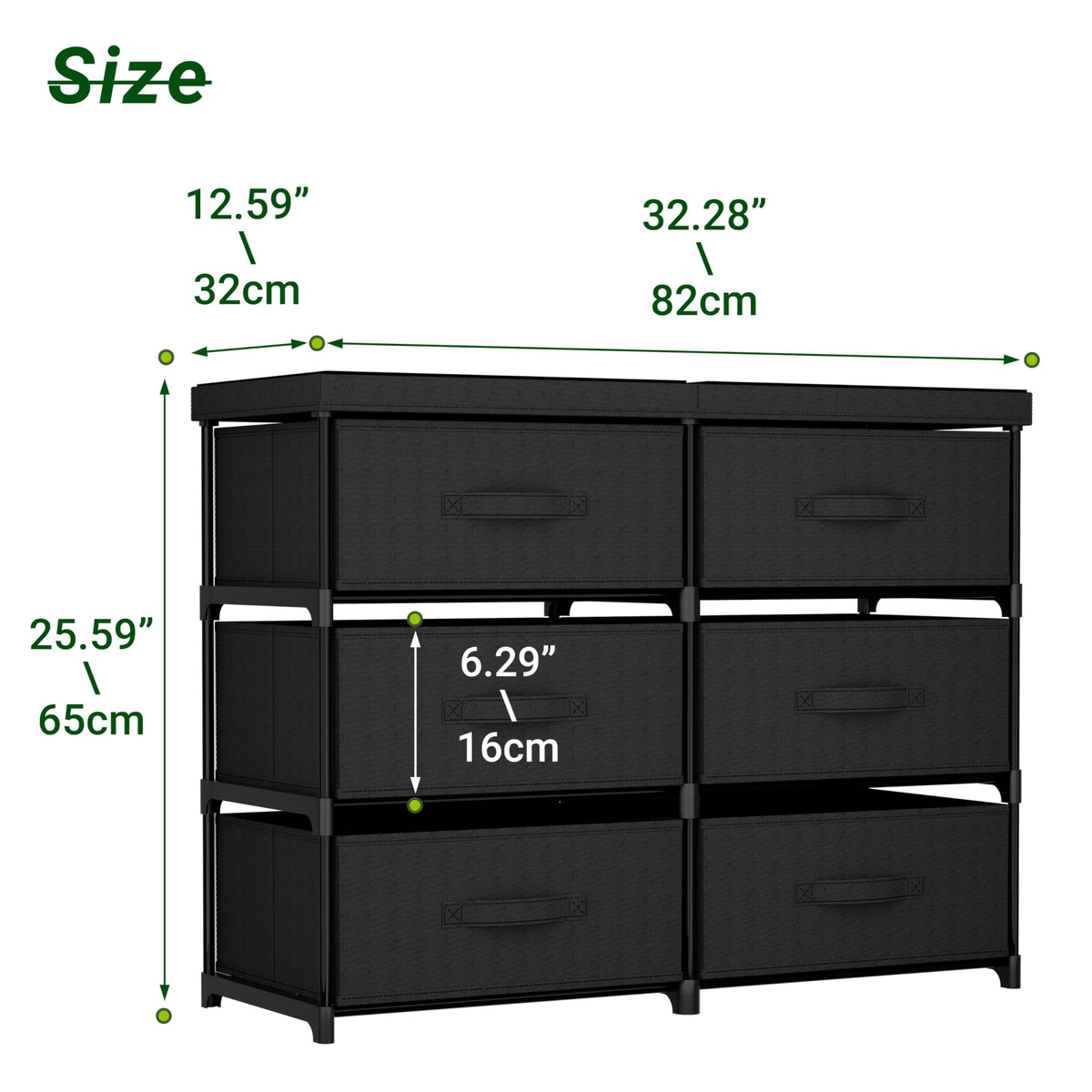 6 Fabric Drawer Dresser W8924