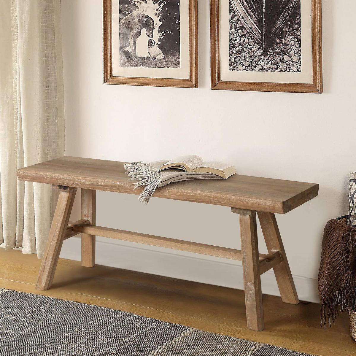 39" Solid Wood Bench W3541