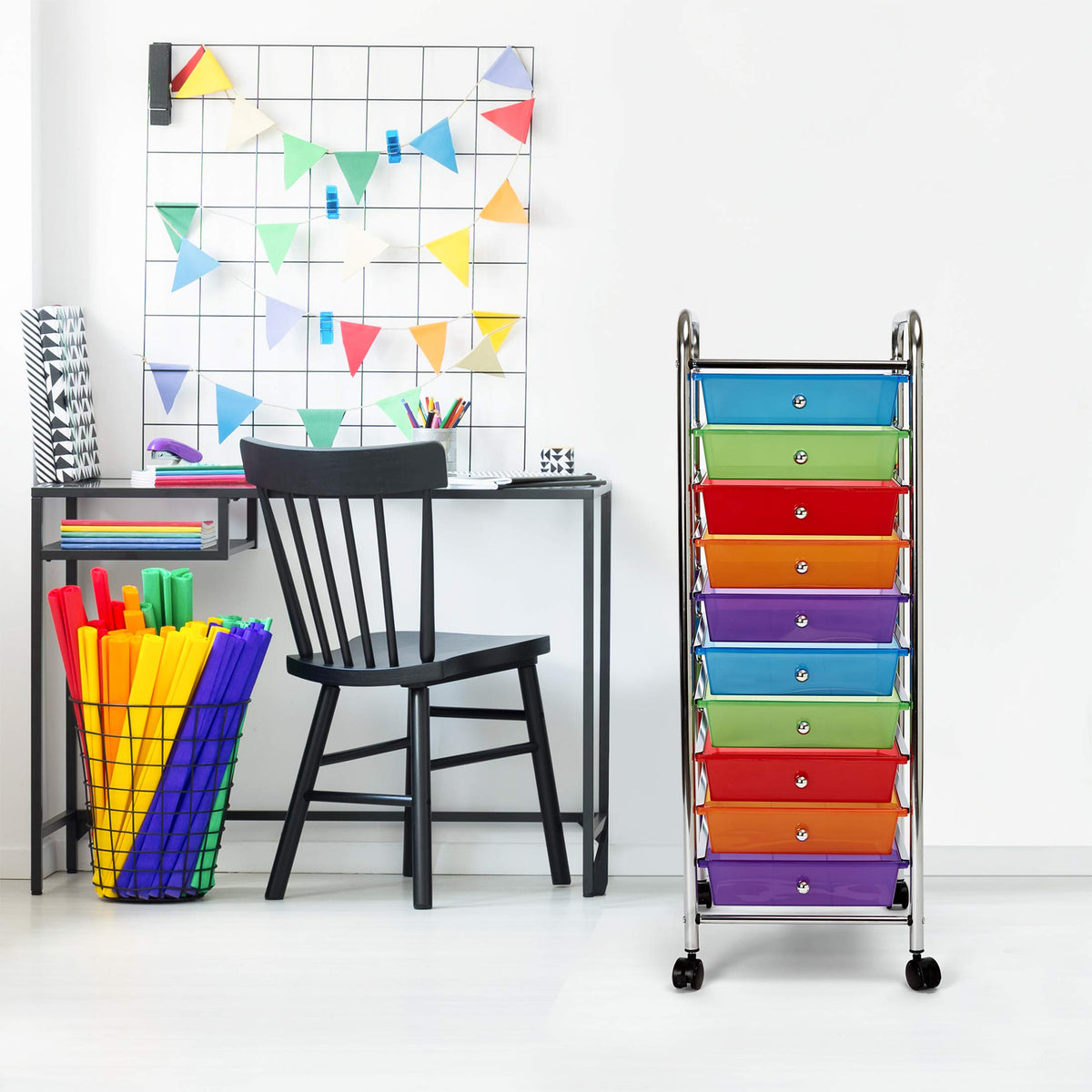 10 Drawer Rolling Storage Cart P938