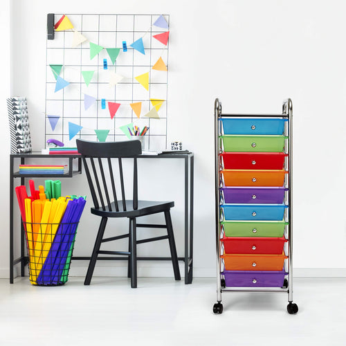 10 Drawer Rolling Storage Cart P938