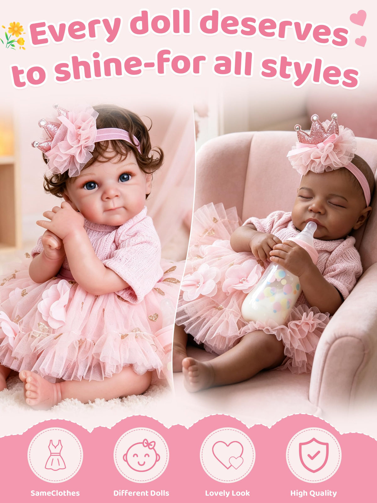 Pink Baby Doll Clothes 17-20 Inches V57297
