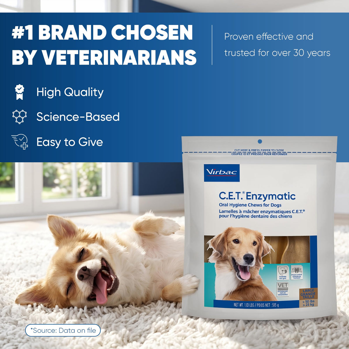 Large Tartar Control Enzymatic Oral Hygiene Chews for Dogs N5797