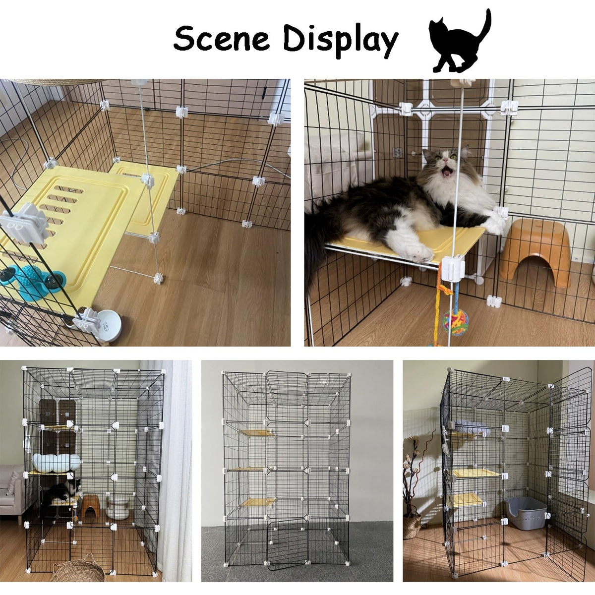 Metal Wire Cat Cage, 3x2x4 Cat Kennel V32470
