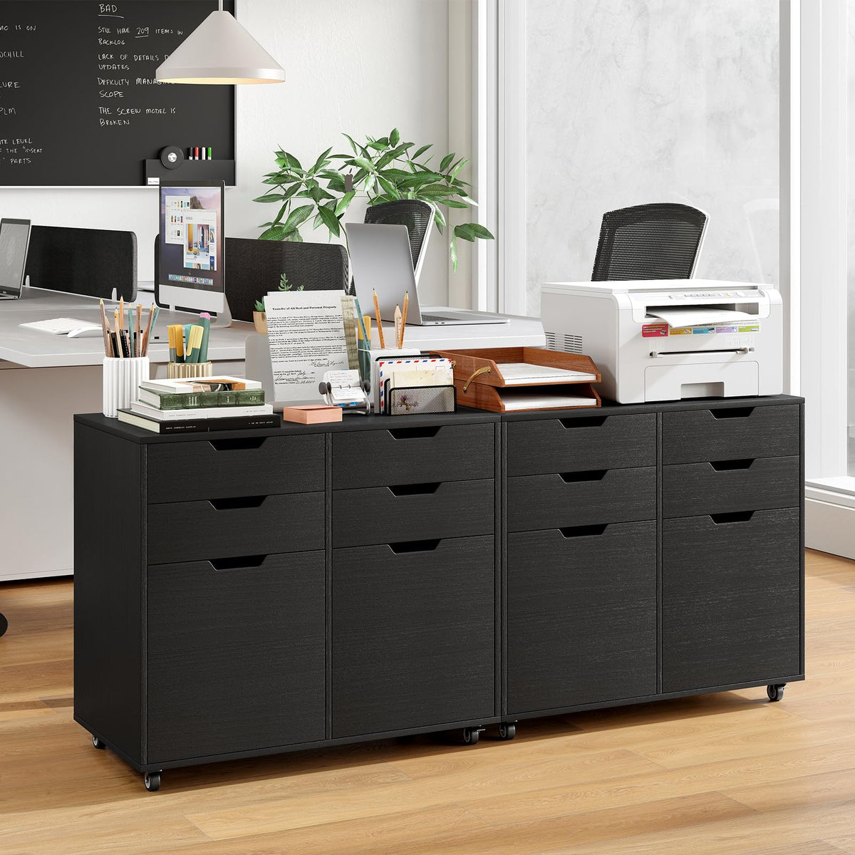 Black 4-Drawer Rolling File Cabinet F861922