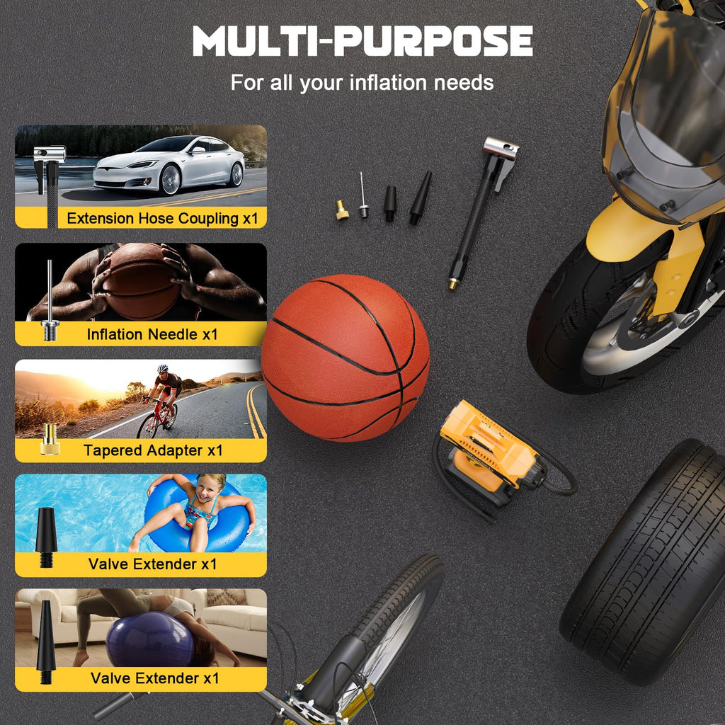 Cordless Portable Tire Inflator Air Compressor 160PSI Digital Pressure Gauge A898876