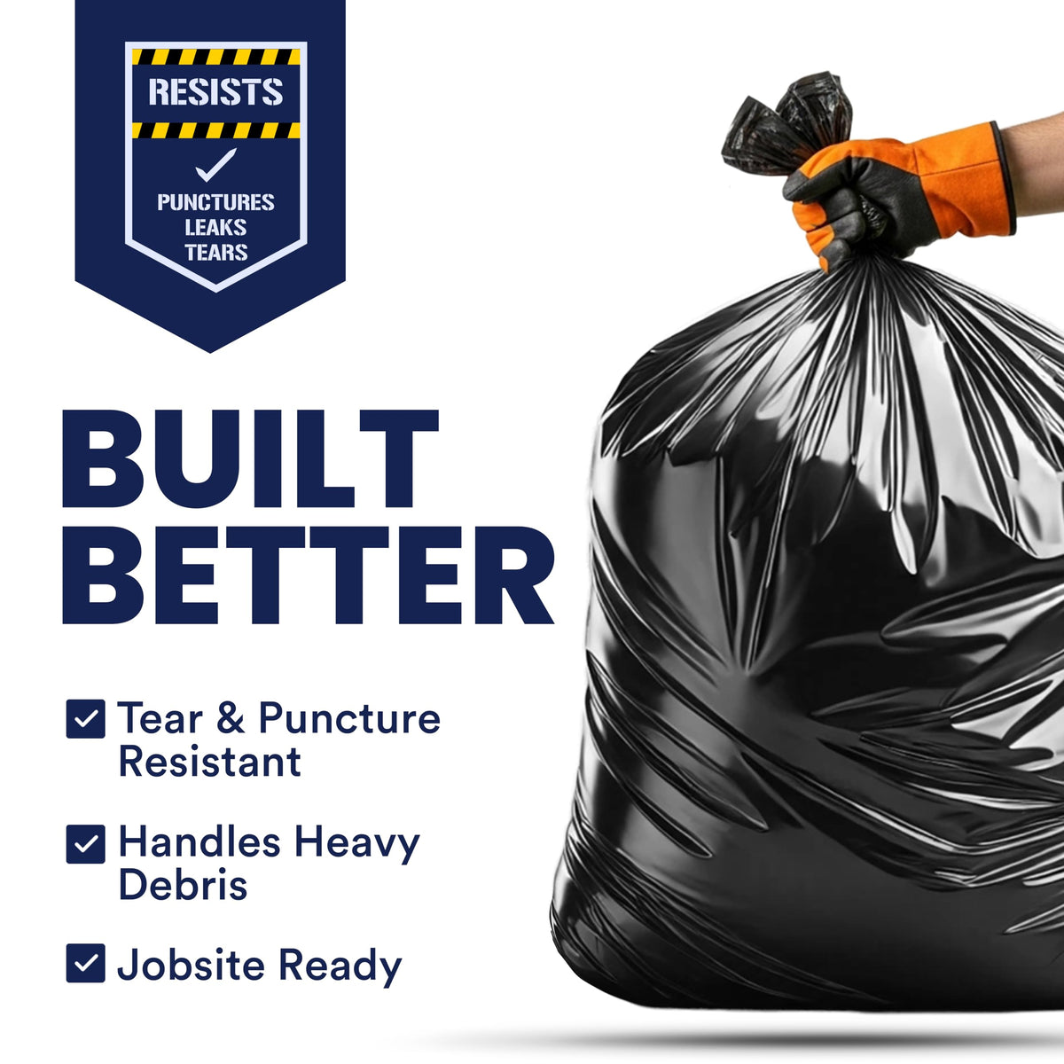 55-60 Gallon Black Heavy Duty Trash Bags 25 Count B865