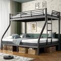 Twin XL Over Full Bunk Bed with Mattresses, Black S81254