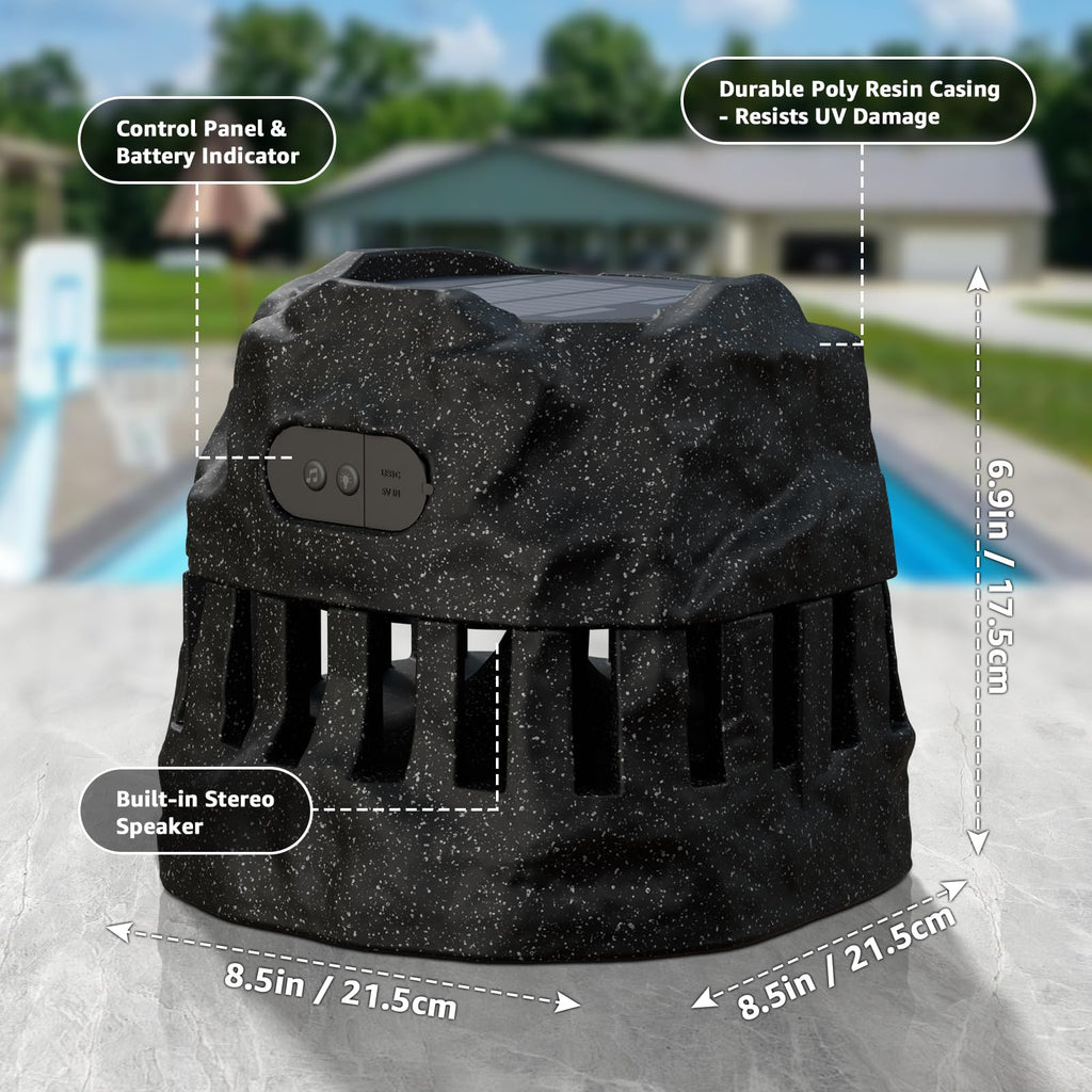 2-Pack Solar Powered Waterproof Rock Speakers T1614