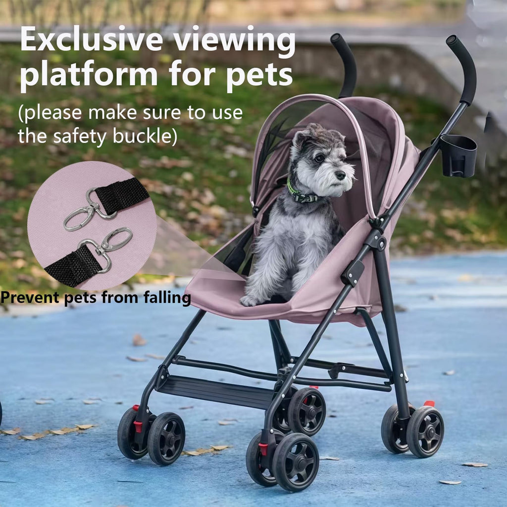 Foldable Lightweight Cat Stroller Pink H348