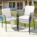 Grey Wicker Outdoor Dining Chairs Set of 4 R423436