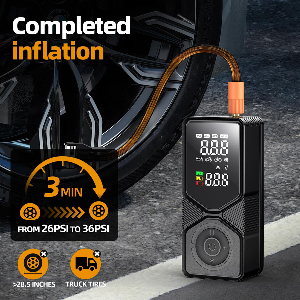 Portable Air Compressor 150PSI Cordless Tire Inflator R719