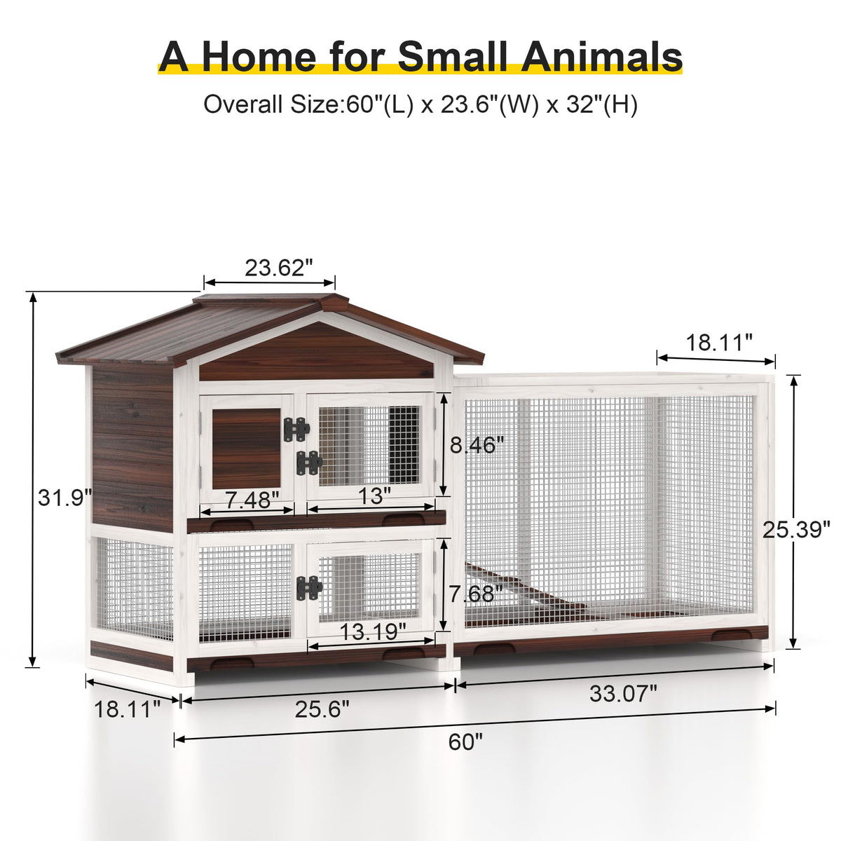 60" Wooden Rabbit Hutch K676088